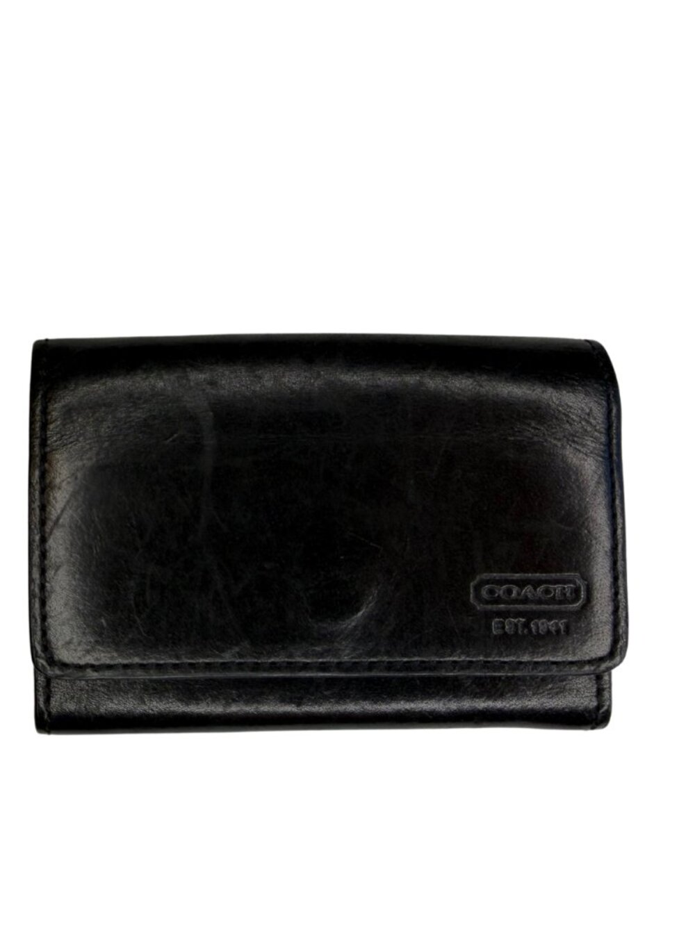 Vintage Coach Black Leather Card Holder Wallet